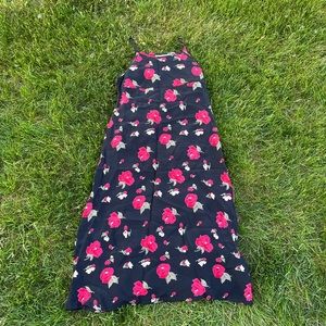 Black and red floral dress